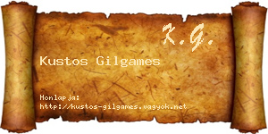 Kustos Gilgames névjegykártya